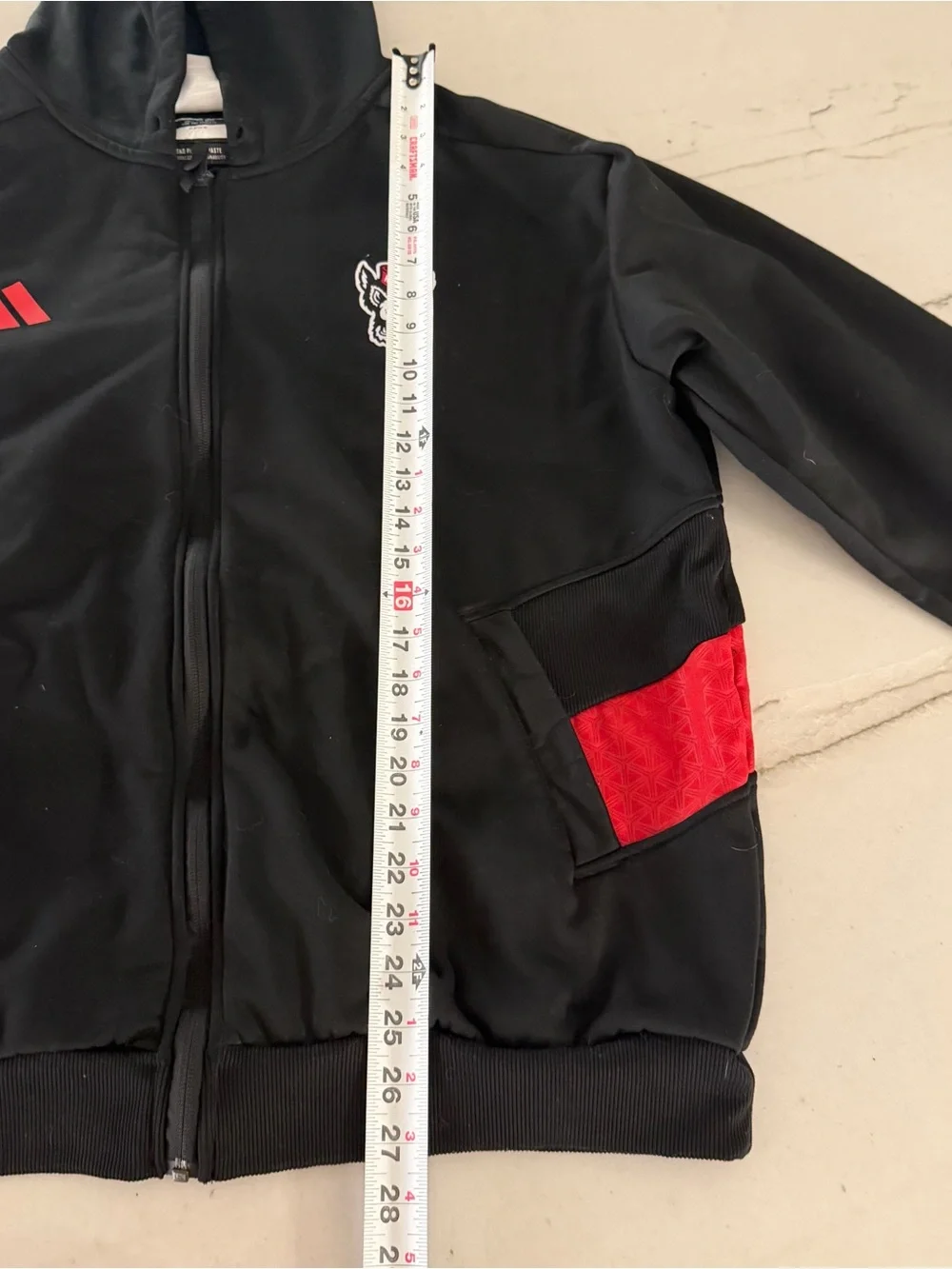 NC State Wolfpack Jacket Men XL Black Adidas Full Zip Basketball Windbreaker